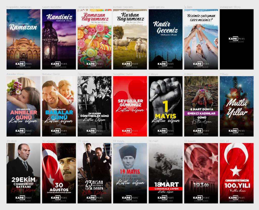 KarePlus Sosyal Medya Özel Günler Seti 274